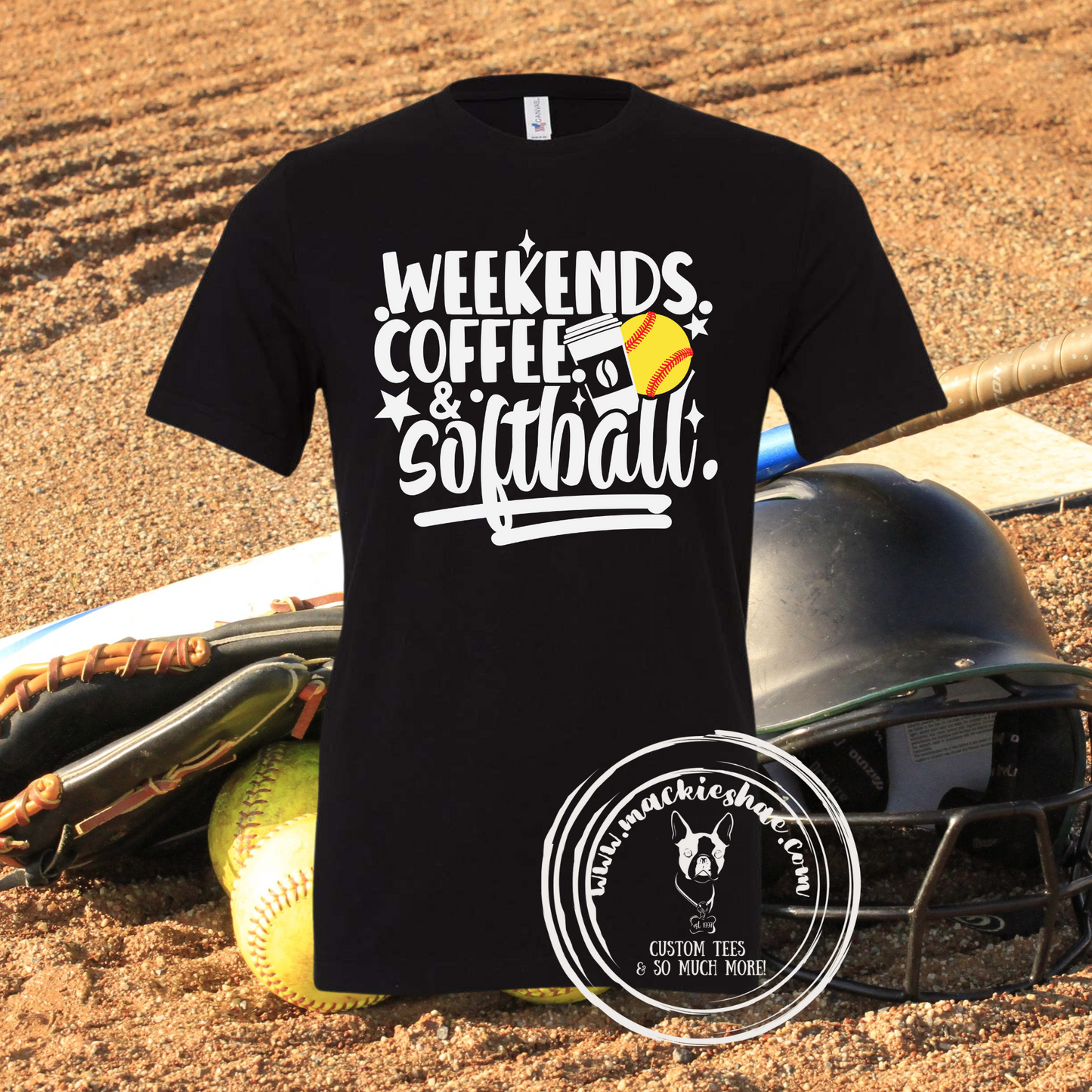 Weekends Coffee and Softball Custom Shirt for Kids and Adults