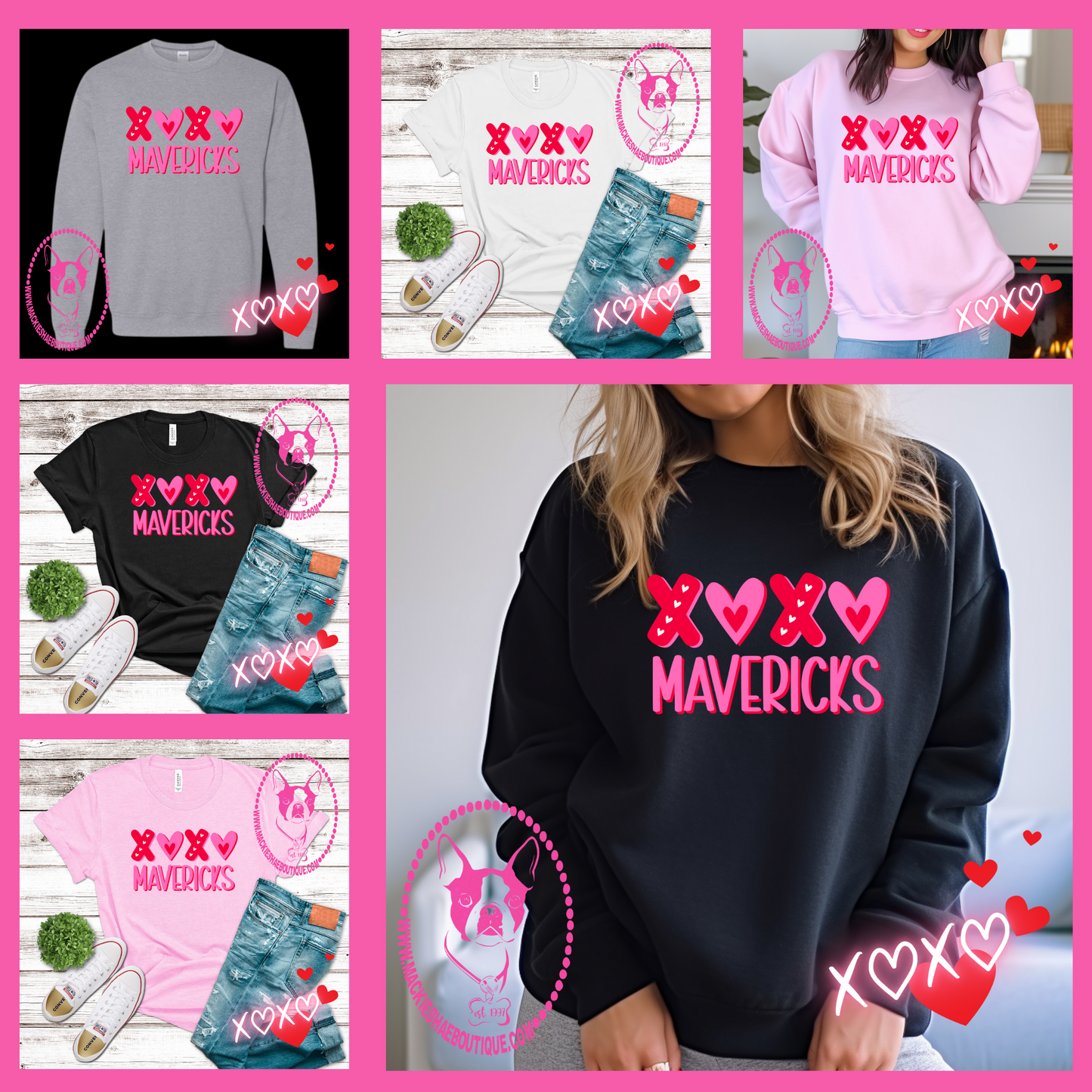 XOXO Mavericks Custom Shirt for Youth and Adults, Soft Tees and Crewneck Sweatshirts