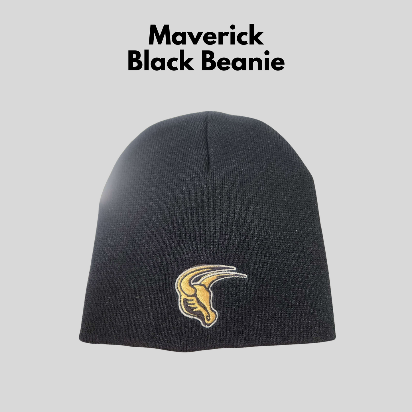 Mavs- Maverick Black Beanie