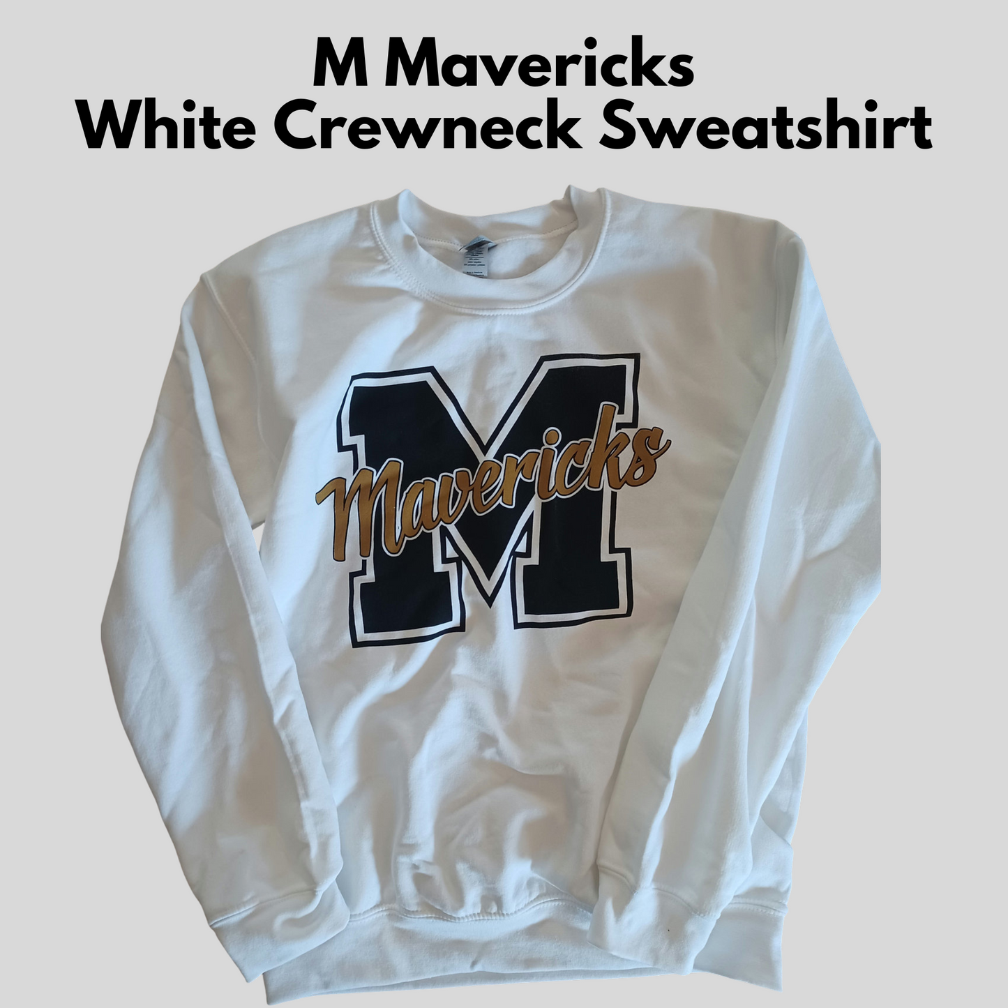 Mavs- M Mavericks White Crewneck Sweatshirt
