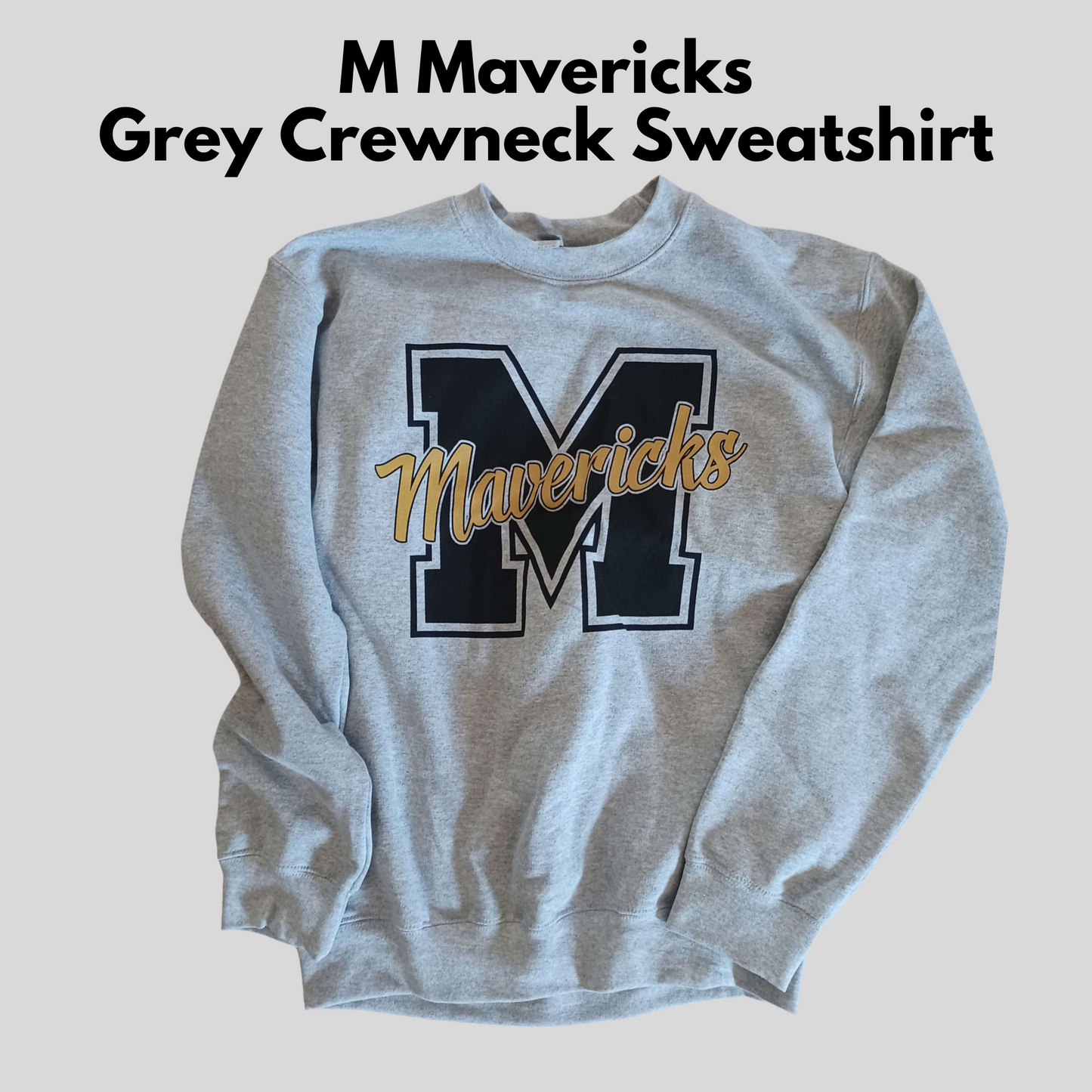 Mavs- M Mavericks Heather Grey Crewneck Sweatshirt