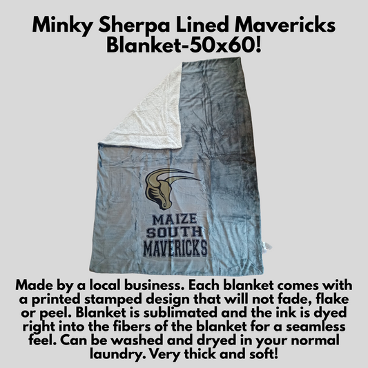 Mavs- Maize South Mavericks 50x60 Sherpa Lined Blanket