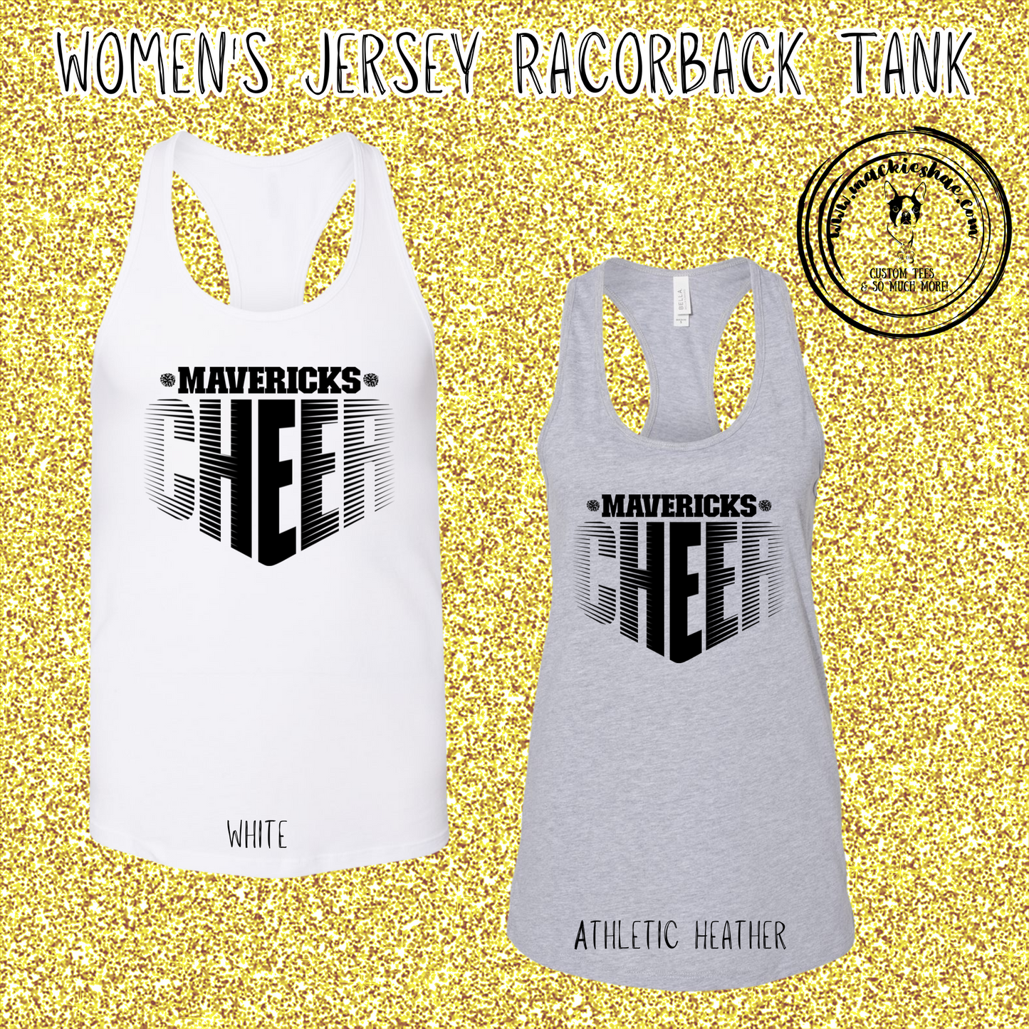 MSHS Cheer- Mavericks Cheer Faded Womens Jersey Racerback Tank