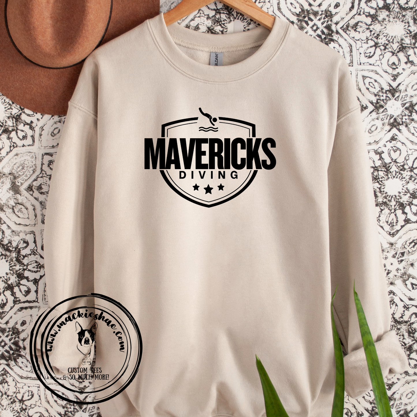 Mavericks Diving Star Custom Shirt for Adults, Sand Crewneck Sweatshirt