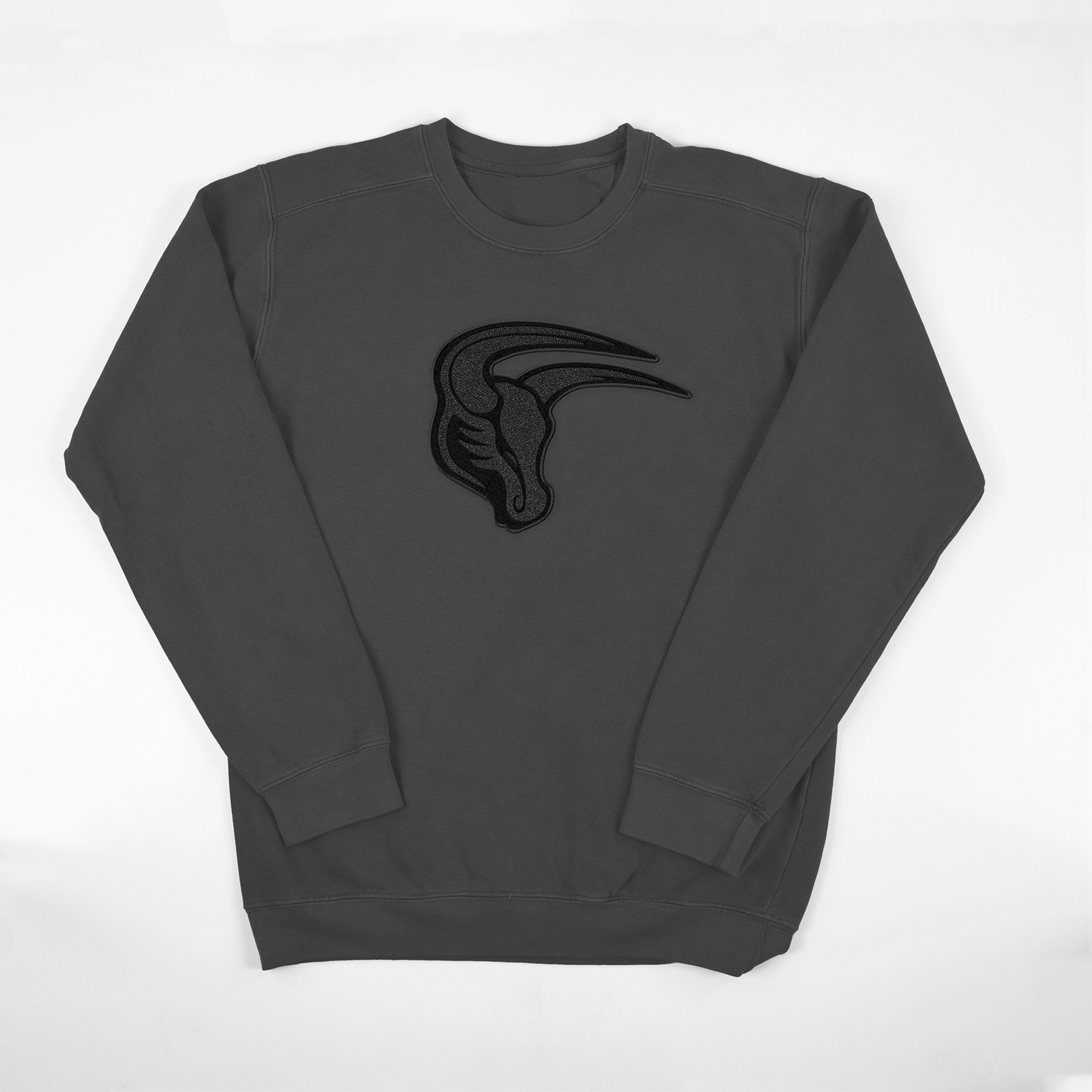 Mavs- Maverick Black on Black Embroidered Blend Crewneck and Garment Dyed Sweatshirt