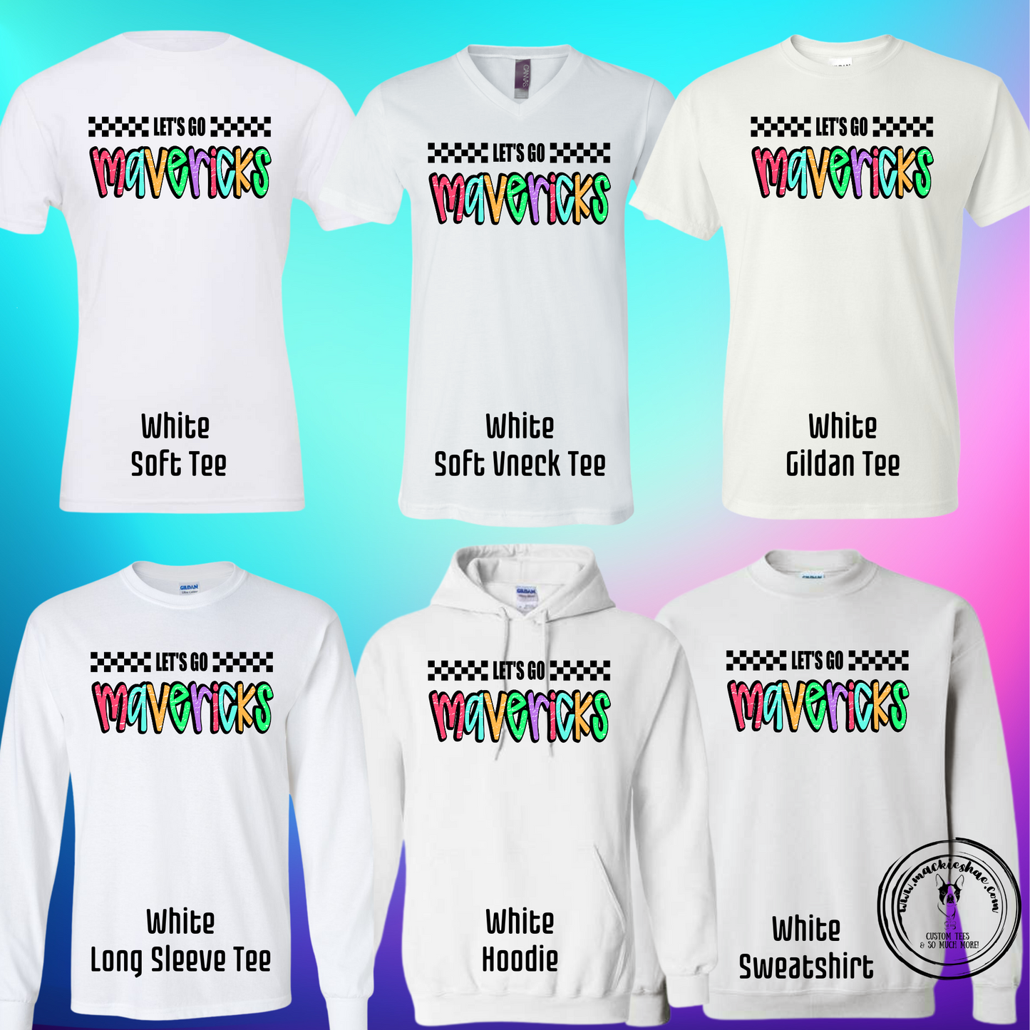 Mavs- Let's Go Mavericks Bright White Gear