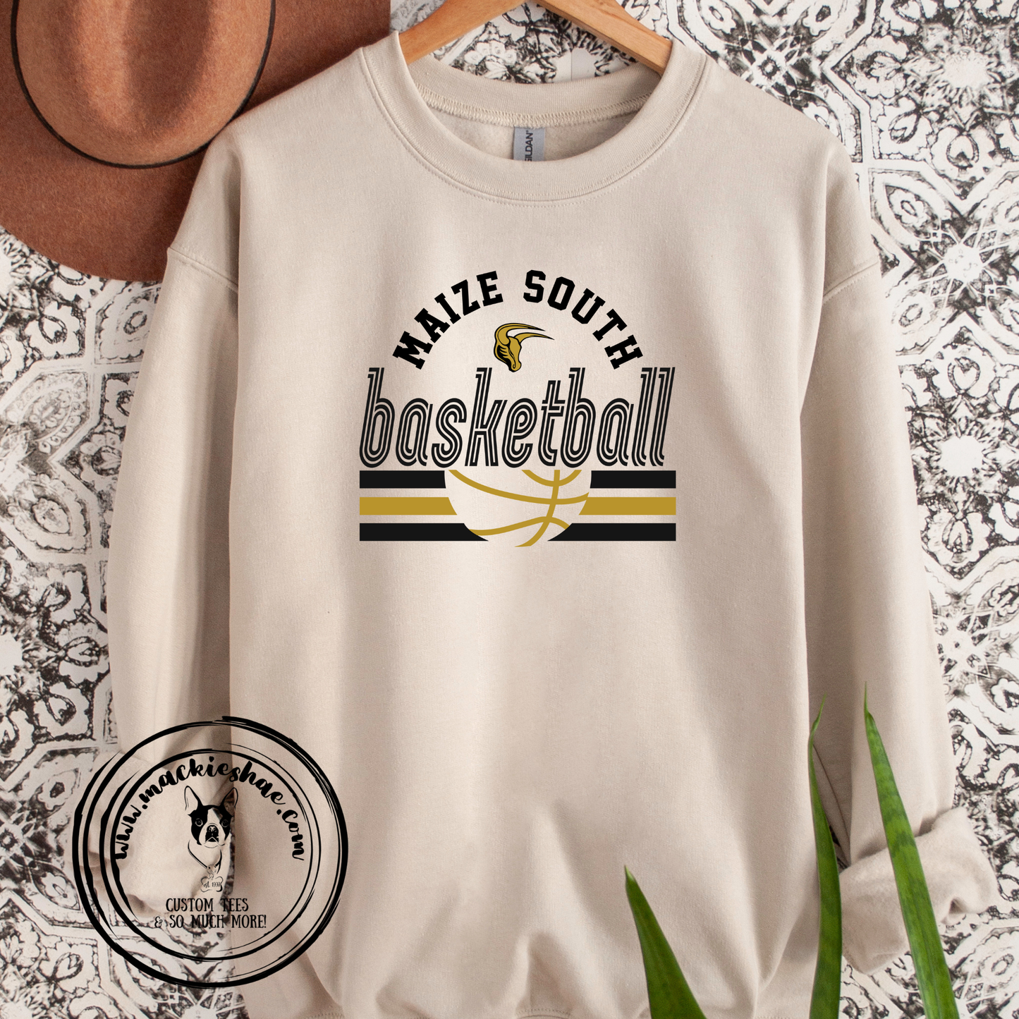 Mavs- Maize South Basketball Sand Crewneck Sweatshirt