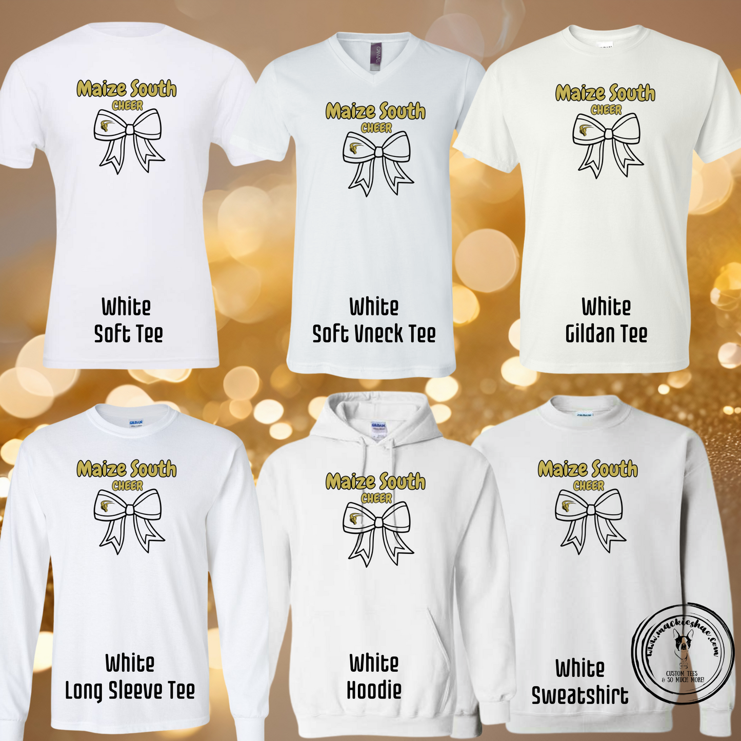 Mavs- Maize South Cheer with Bow White Gear