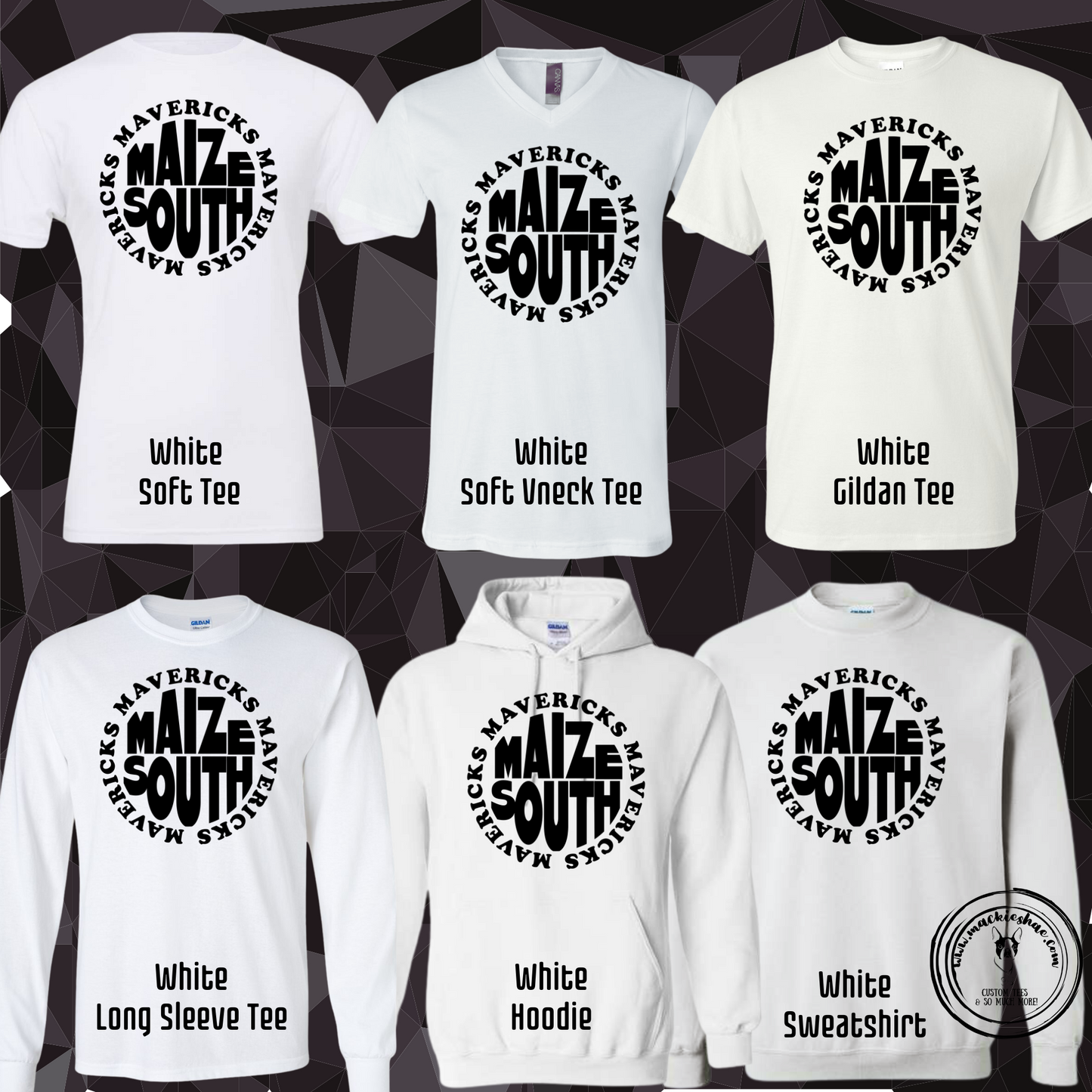 Mavs- Maize South Mavericks Circle White Gear