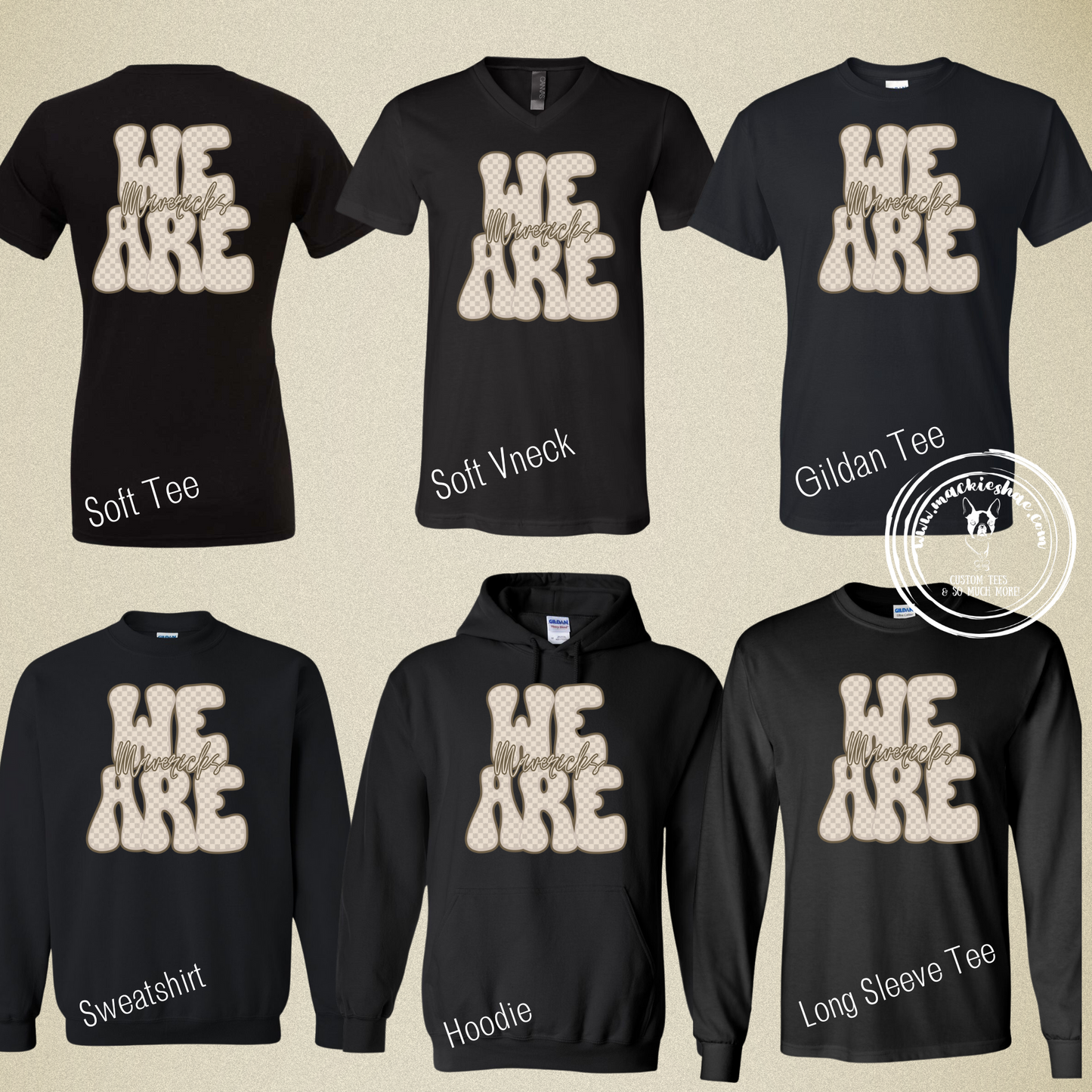 Mavs- We are Mavericks Neutral Plaid Black Gear