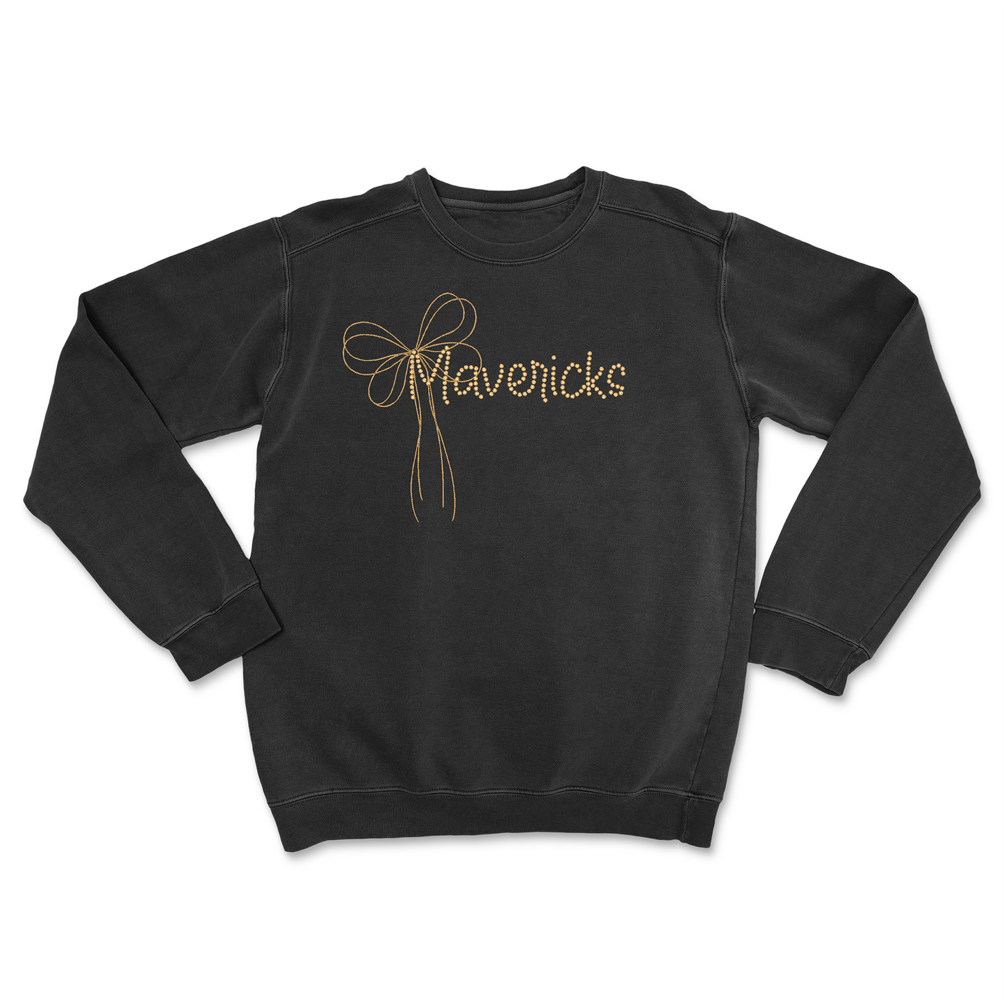 Mavs- Mavericks Rhinestones with Embroidered Bow Sweatshirt (3 style options)