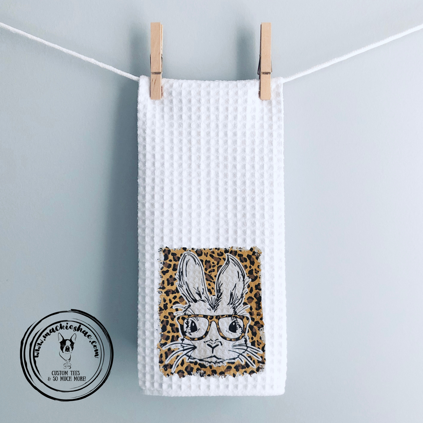 Leopard Bunny with Glasses Custom Kitchen Towel (Copy)