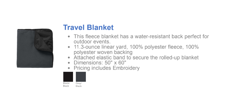 MJC- Maize Jr Cheer Pom Embroidered Travel Blanket, Personalization Options