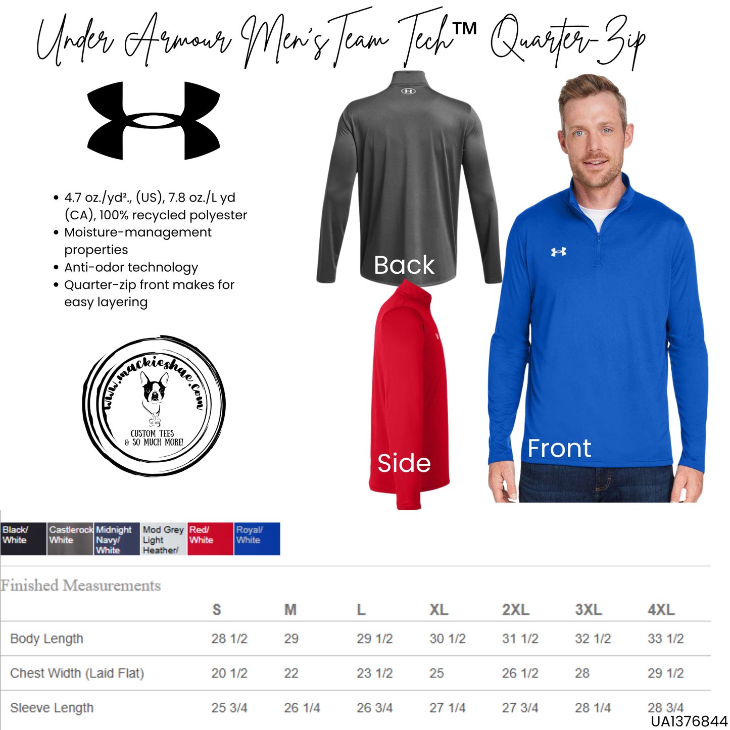 Mavs- Maverick Under Armour Men's Team Tech 1/4 Zip