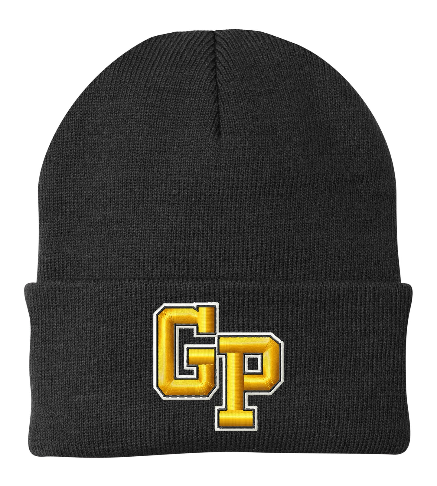 Garden Plain Embroidered Beanie, Rolled Brim (2 Color Options, 2 Design Options)