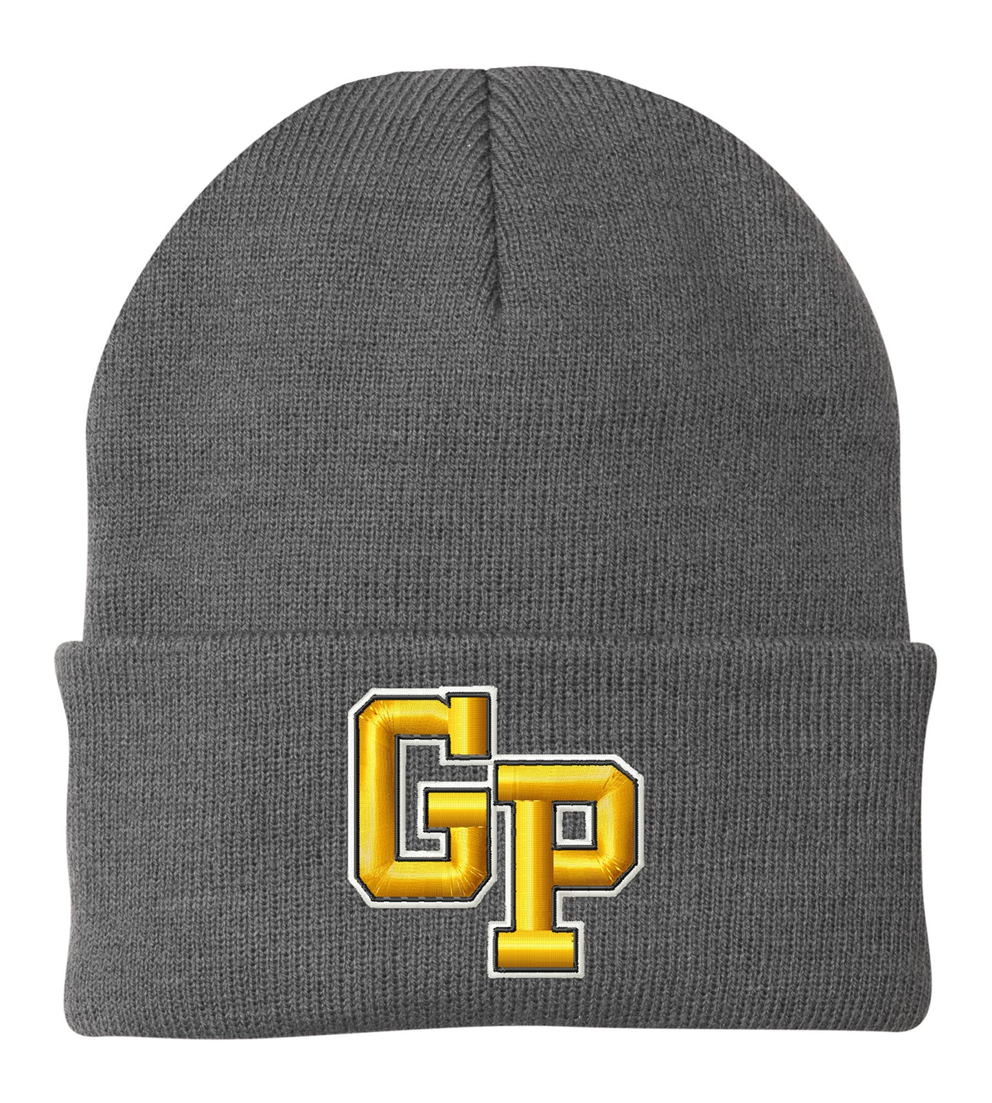 Garden Plain Embroidered Beanie, Rolled Brim (2 Color Options, 2 Design Options)
