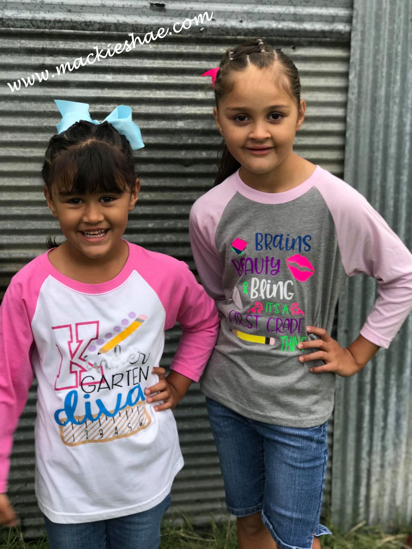 Brains Beauty Bling It's a First Grade, 2nd Grade {{Get Any Grade}} Thing Custom Shirt for Kids, 3/4 Sleeve