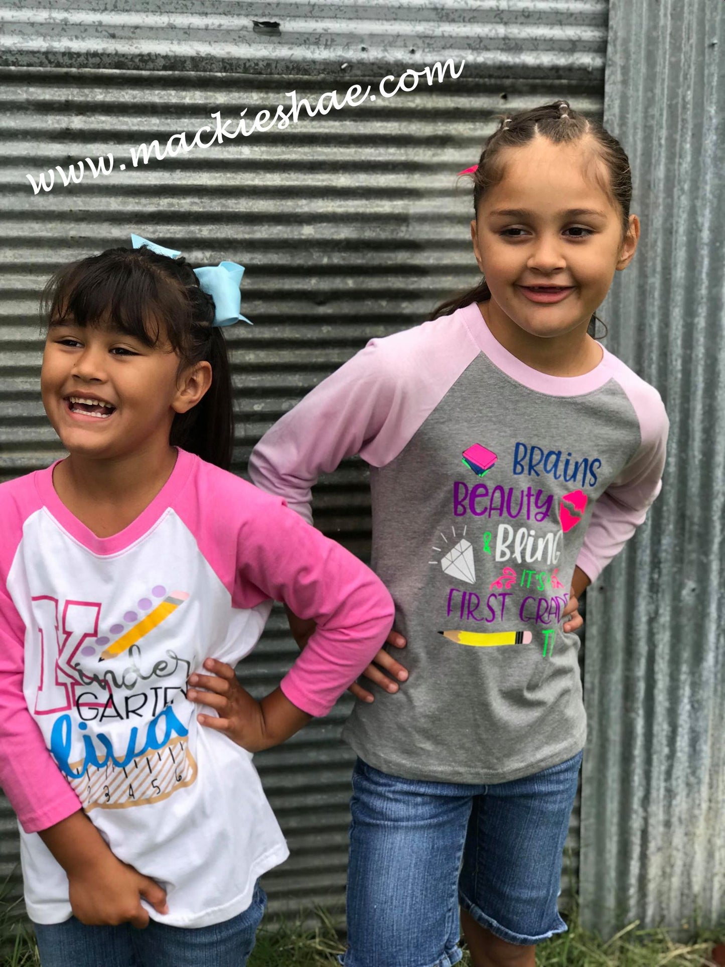 Brains Beauty Bling It's a First Grade, 2nd Grade {{Get Any Grade}} Thing Custom Shirt for Kids, 3/4 Sleeve