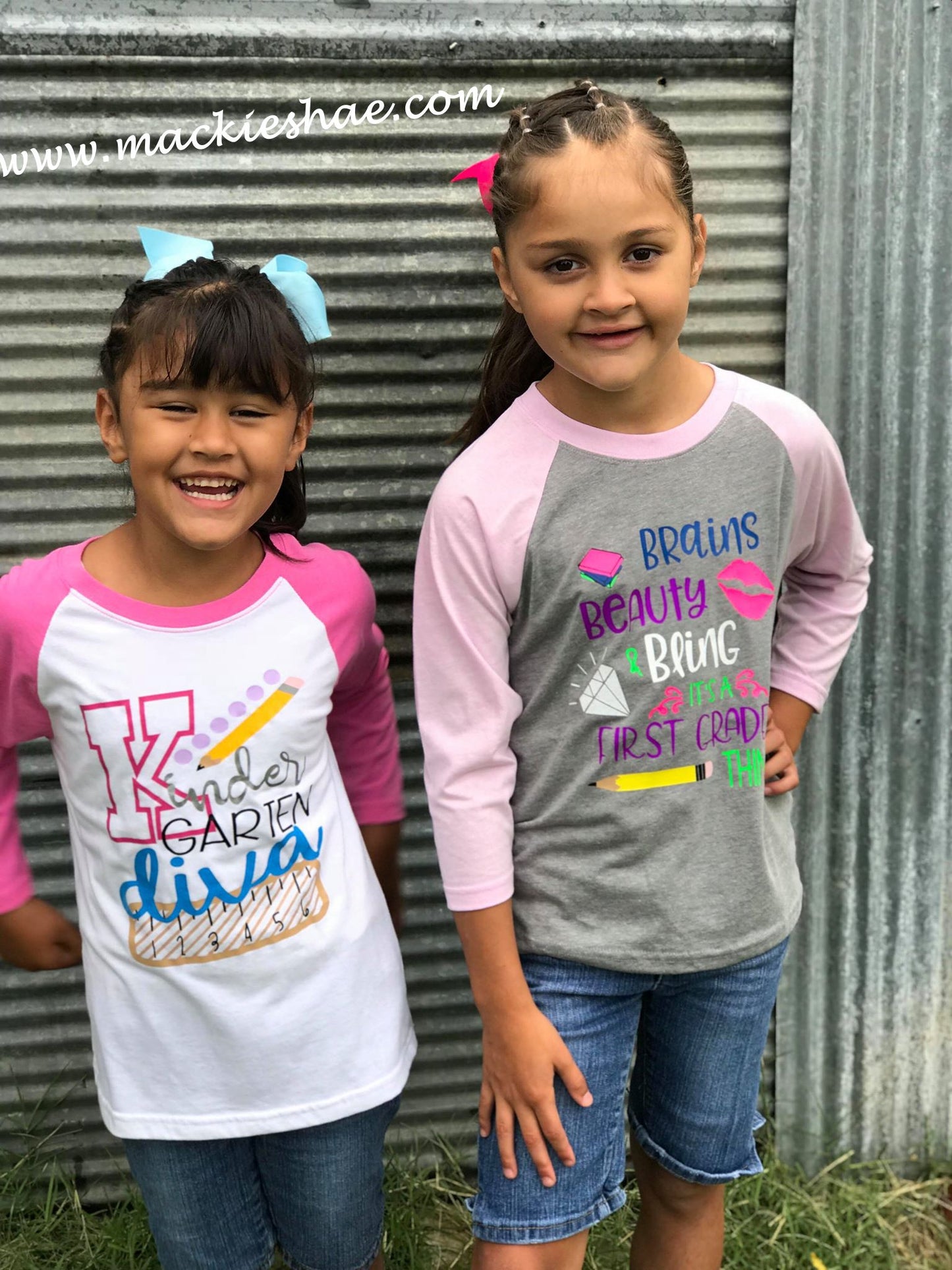 Brains Beauty Bling It's a First Grade, 2nd Grade {{Get Any Grade}} Thing Custom Shirt for Kids, 3/4 Sleeve