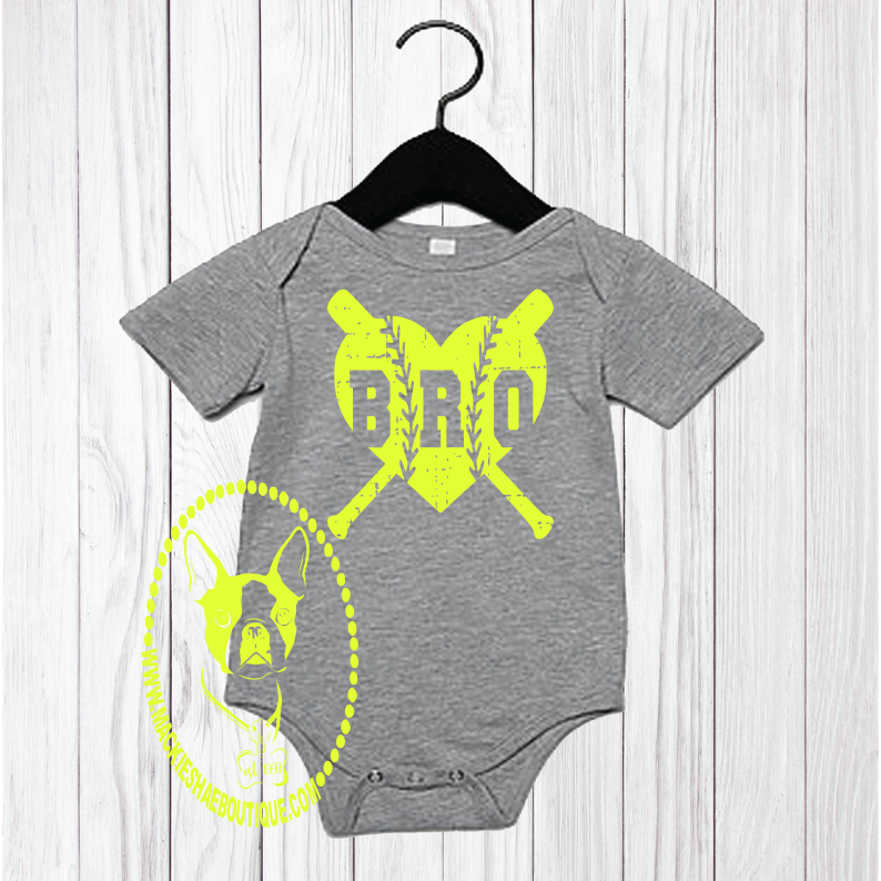 Baseball/Softball Bro Heart Custom Body Suit for Kids
