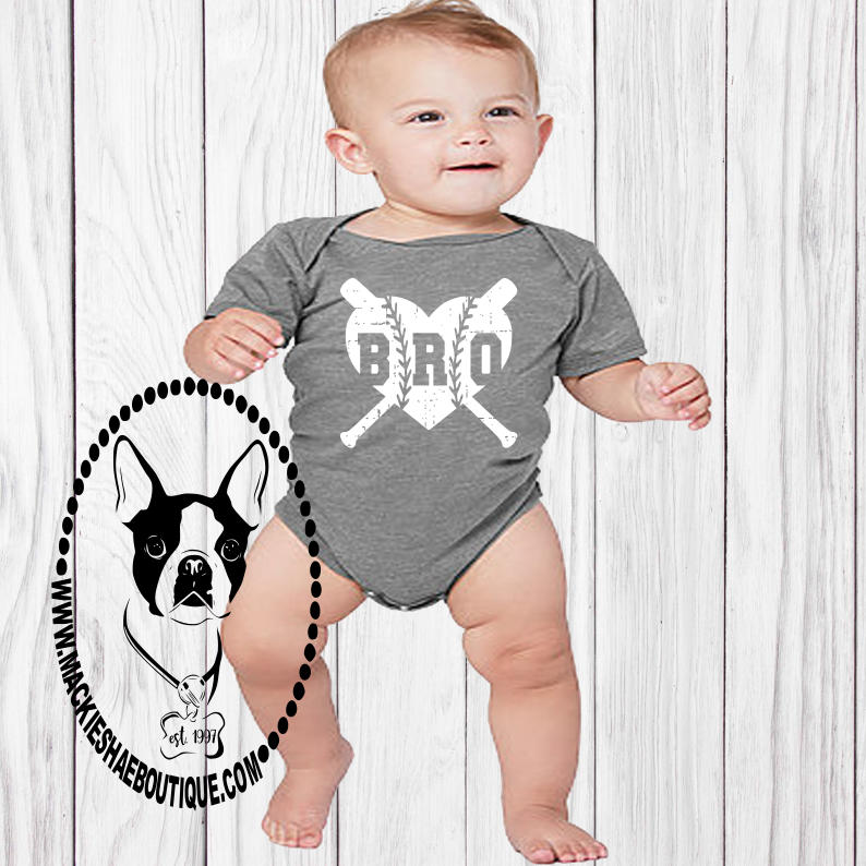 Baseball/Softball Bro Heart Custom Body Suit for Kids