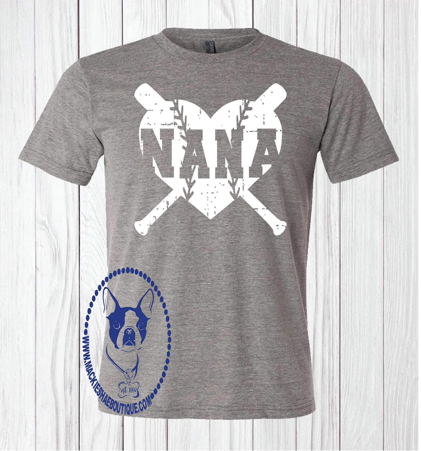 Baseball/Softball Nana Heart Custom Shirt, Short-Sleeve
