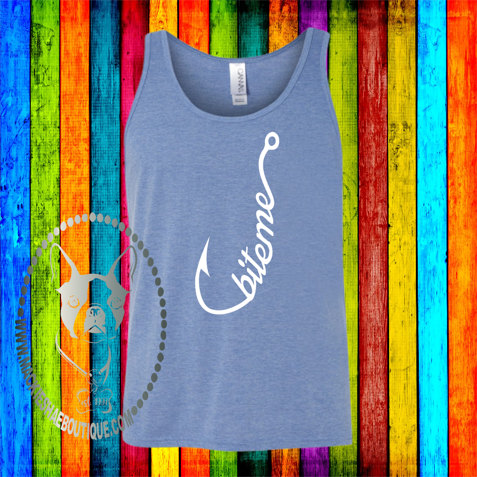 Bite Me Hook (Script Design) Custom Shirt, Soft Loose Fit Tank