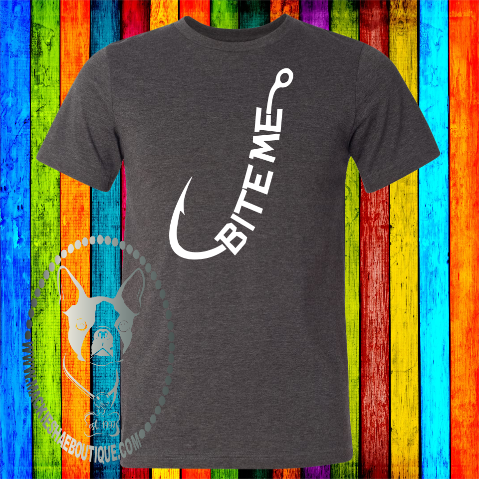 Bite Me Hook (Block Design) Custom Shirt, Soft Short Sleeve