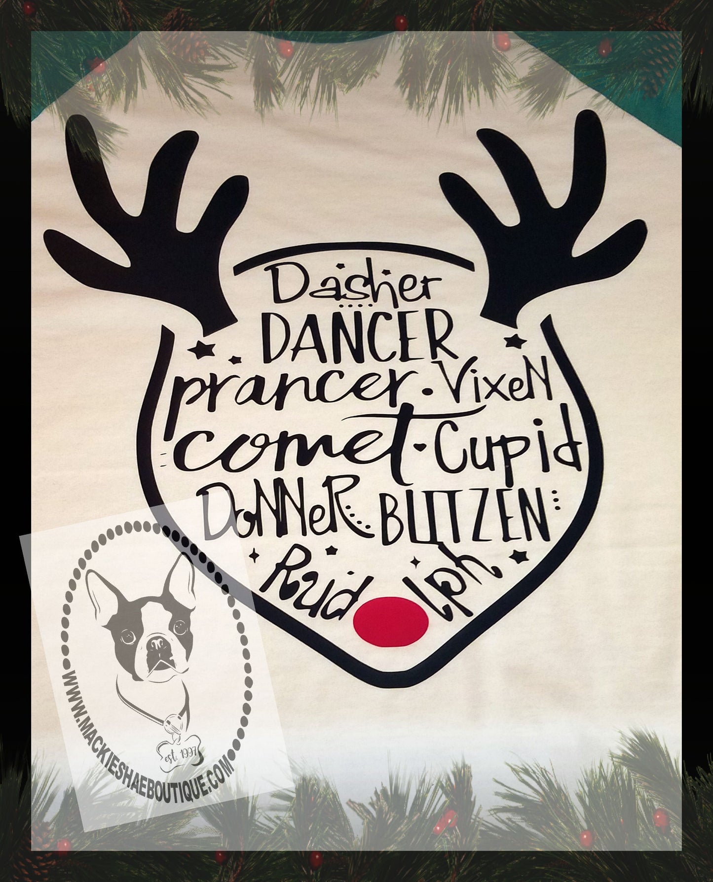 Christmas Reindeer Custom Shirt, 3/4 Sleeve