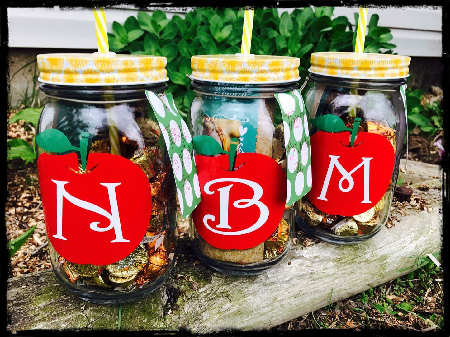 Apple with Initial Custom Decal