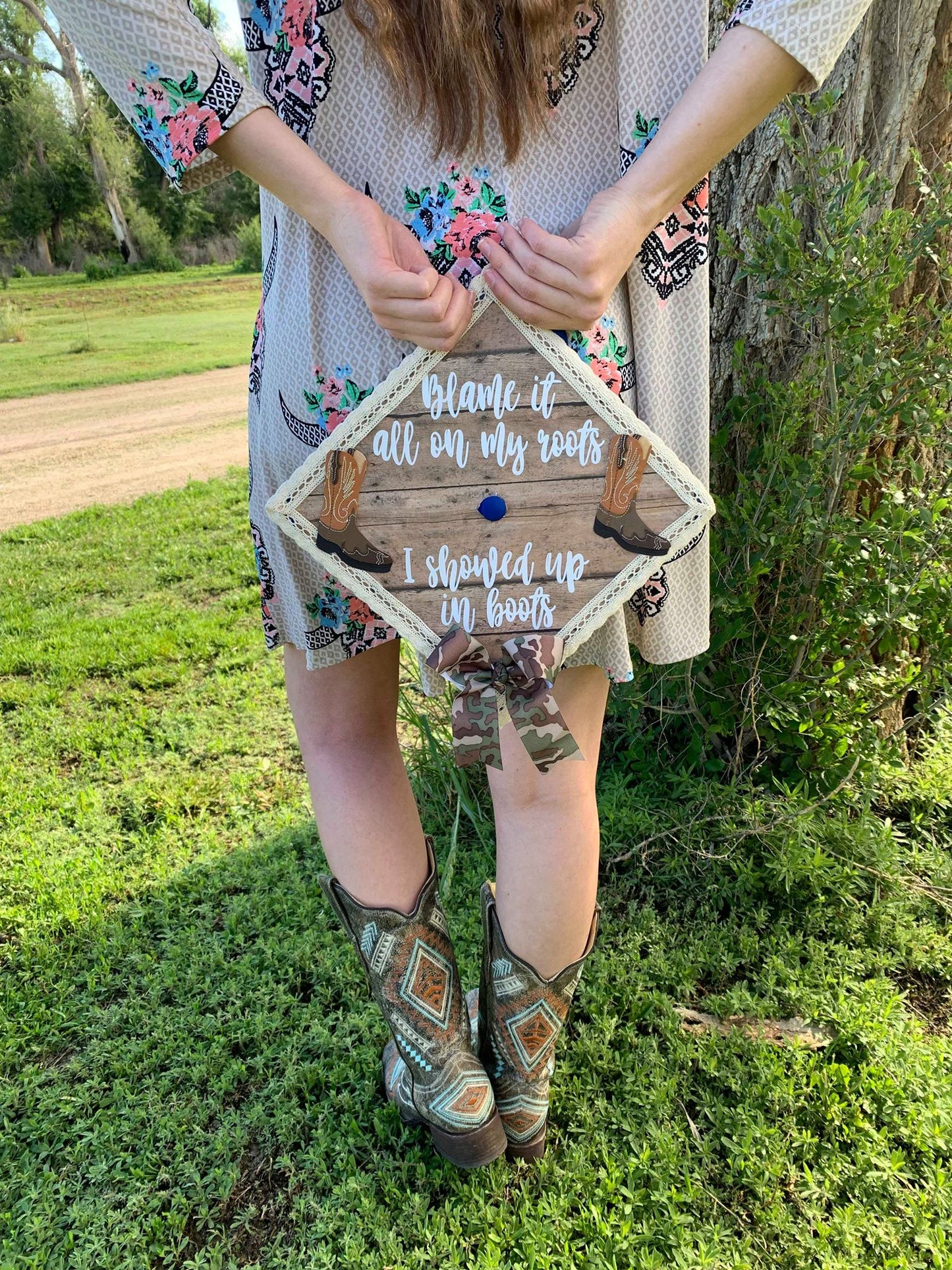Blame it All on My Roots I Showed Up in Boots Custom Decal