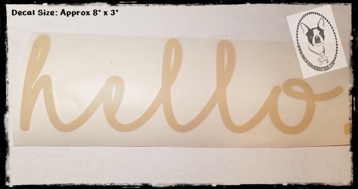 hello Custom Decal