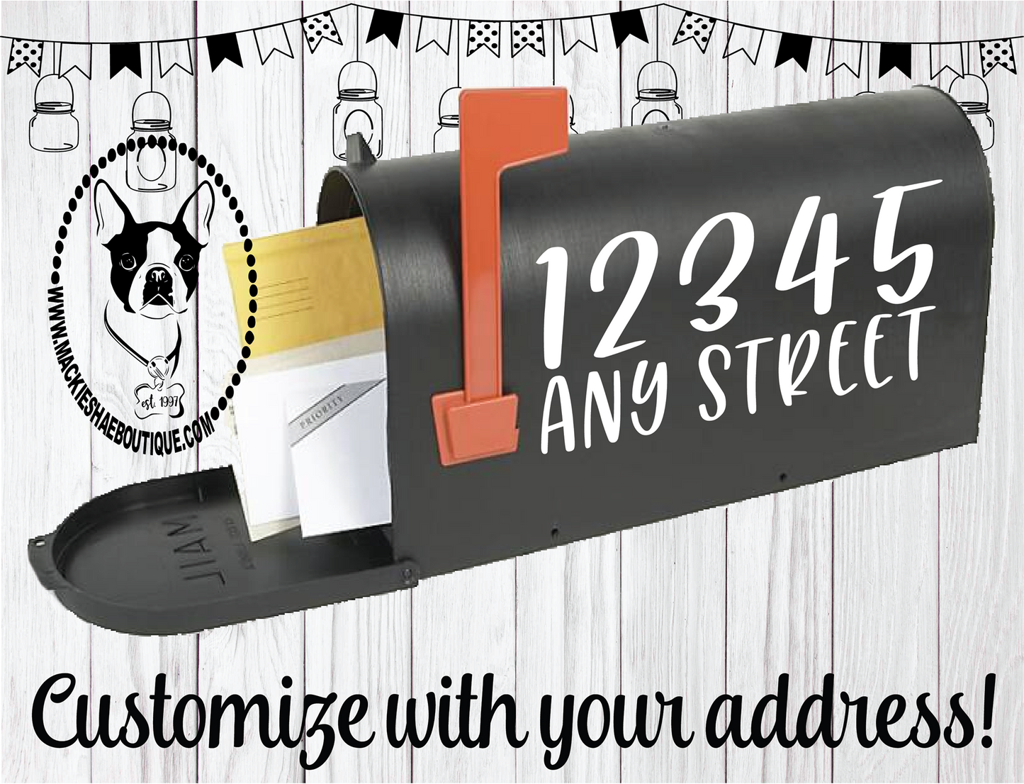 Mailbox Address Custom Decal