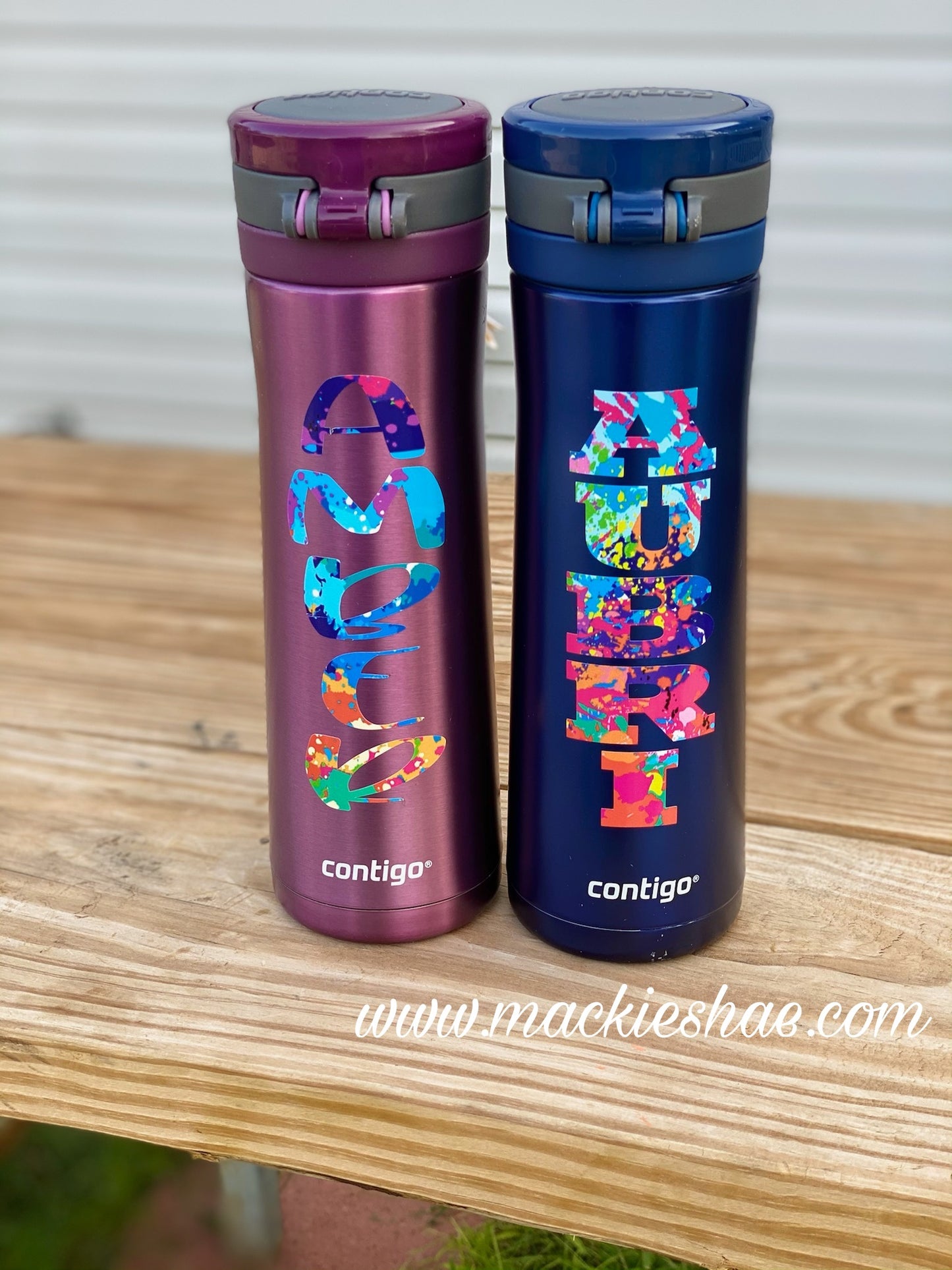 {Any Name} Fun Bright Paint Splatter Block Letter Custom Decal