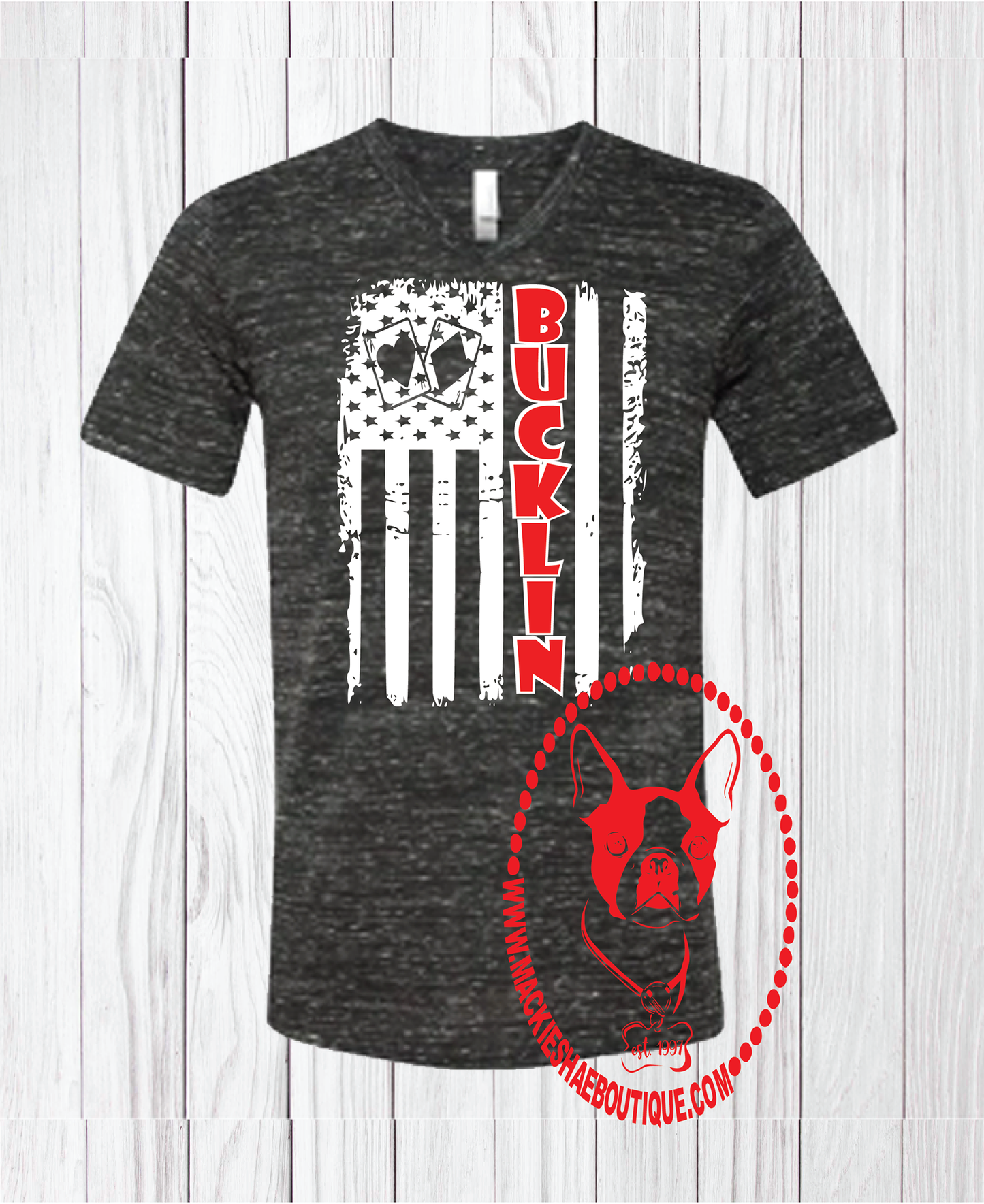 Bucklin Aces and Deuces Distressed Flag Custom Shirt (Get Any Team), Short Sleeve