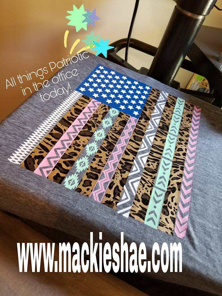 American Flag with Leopard and Pastels Custom Shirt, Short Sleeve