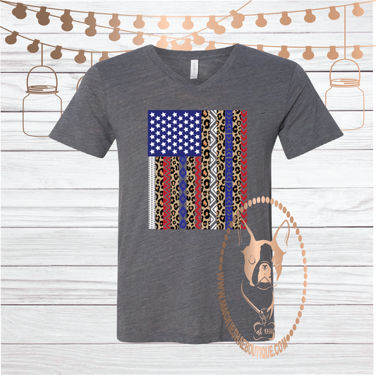American Flag Custom Shirt, Short Sleeve