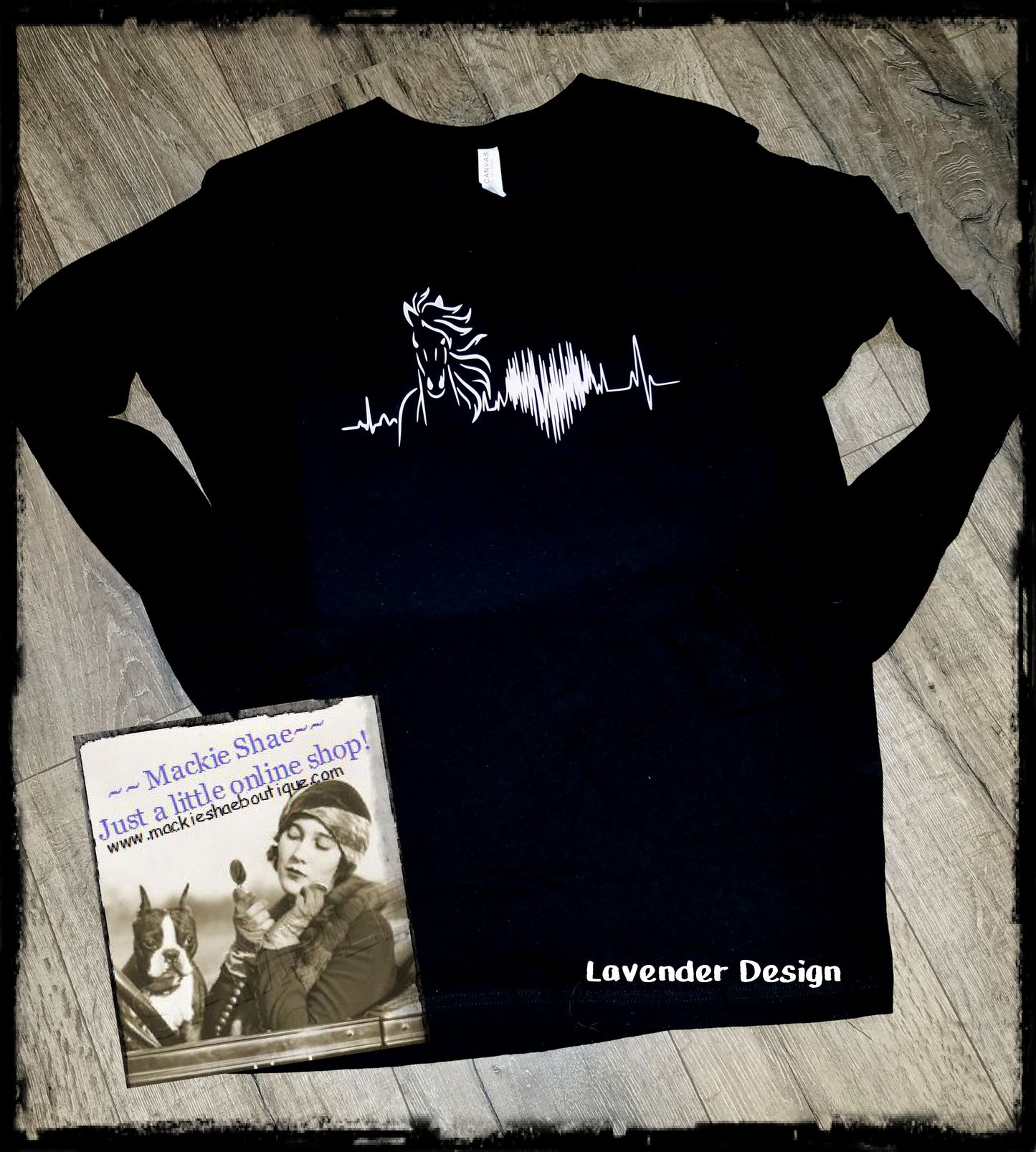 Horse Love Heartbeat Custom Shirt, Long-Sleeve