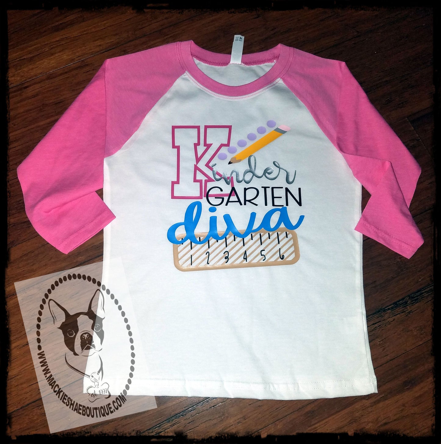 Kindergarten Diva Ruler Custom Shirt for Kids, 3/4 Sleeve