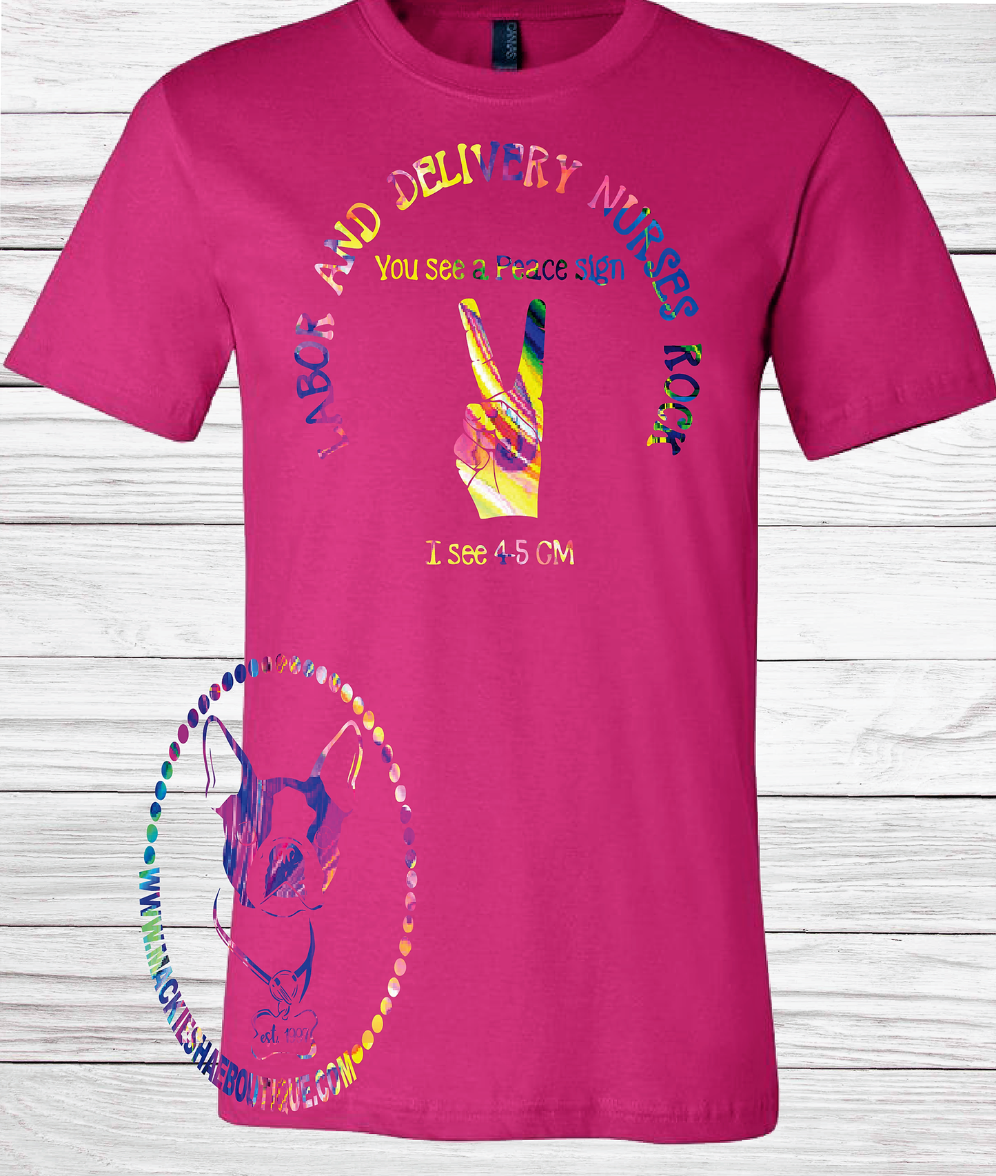 Labor & Delivery Nurses Rock Peace Sign Custom Shirt, Short-Sleeve