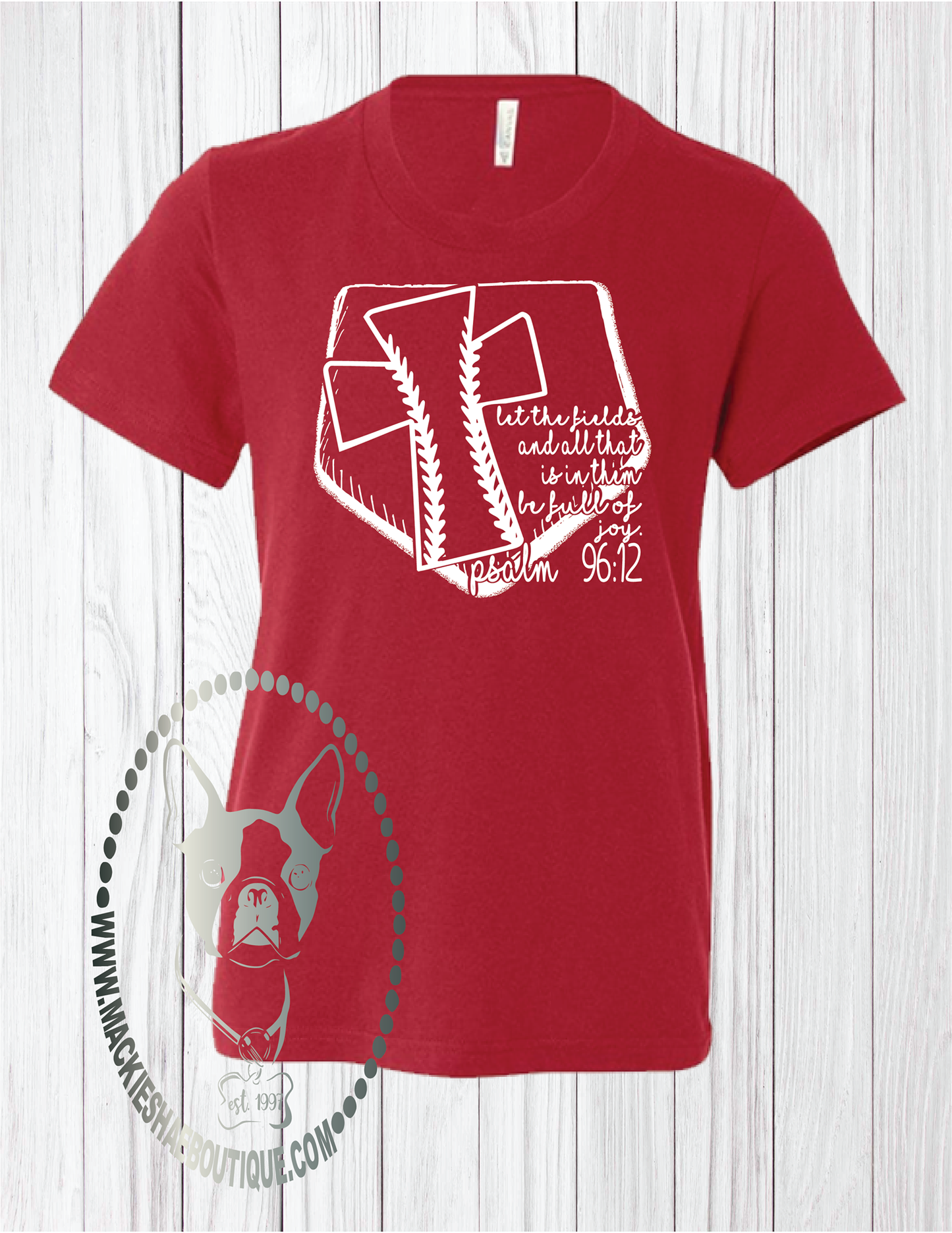 Psalm 96:12 Let the Fields and All That is in Them Be Full of Joy Custom Shirt for Kids, Short Sleeve