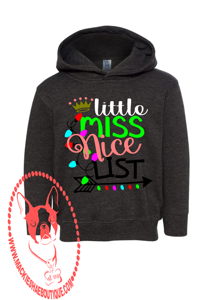 Little Miss Nice List Custom Shirt for Kids, Heavy Hoodie
