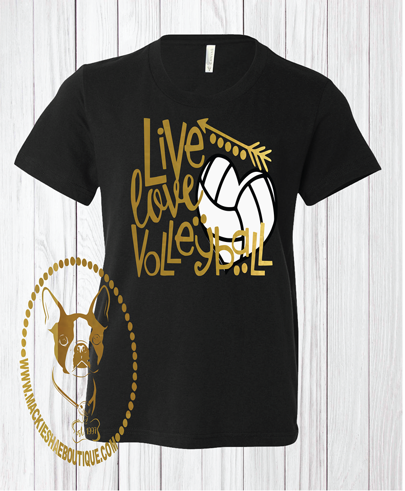 Live Love Volleyball Custom Shirt for Kids, Short-Sleeve