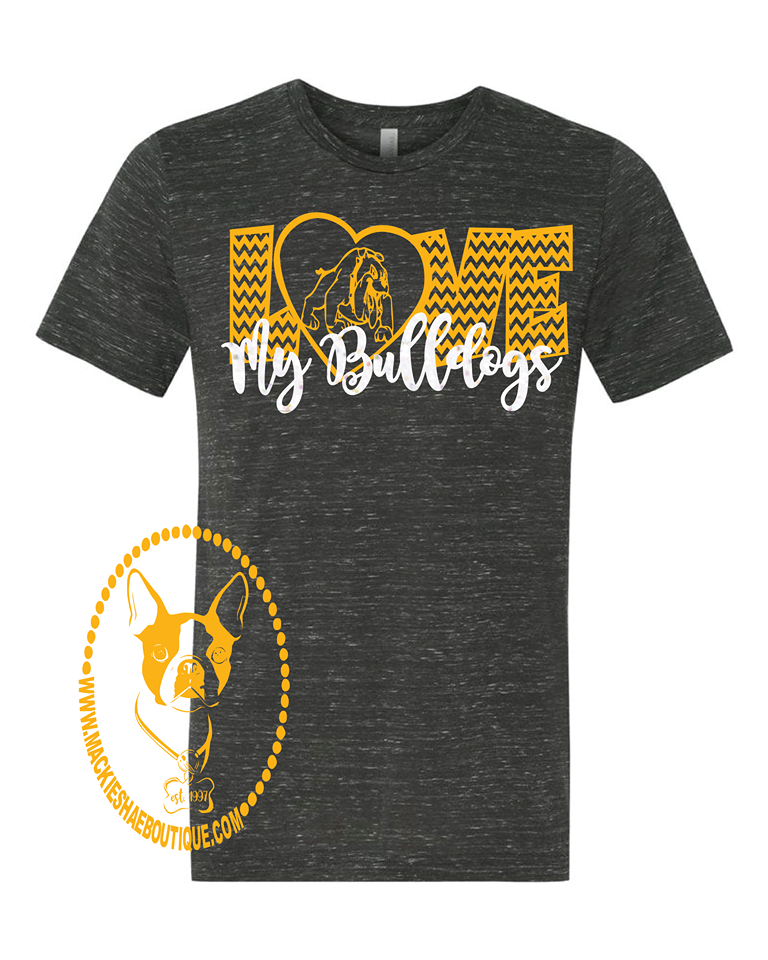 Love My Bulldogs Custom Shirt, Short Sleeve