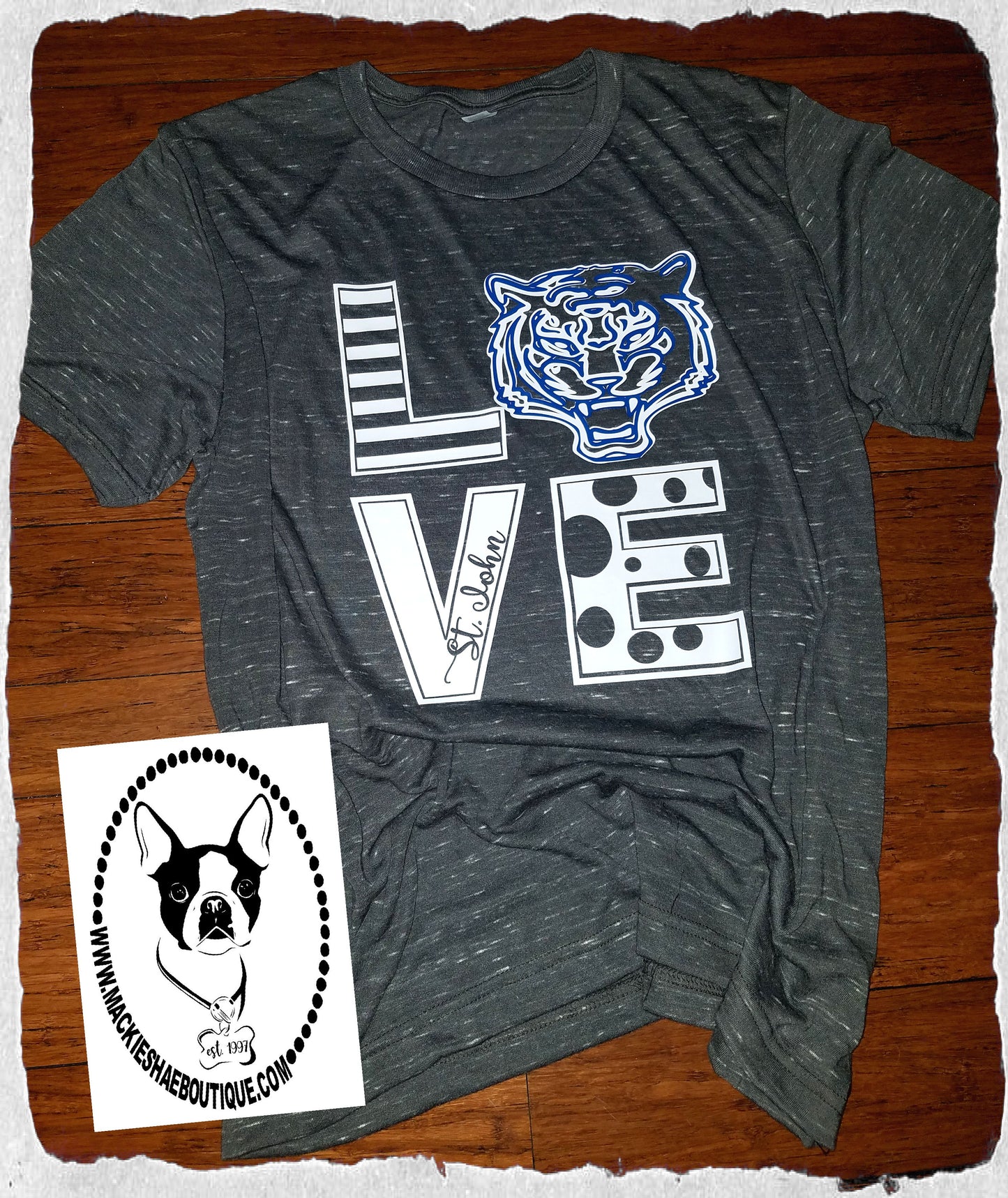 LOVE St. John Tigers Custom Shirt, Short Sleeve