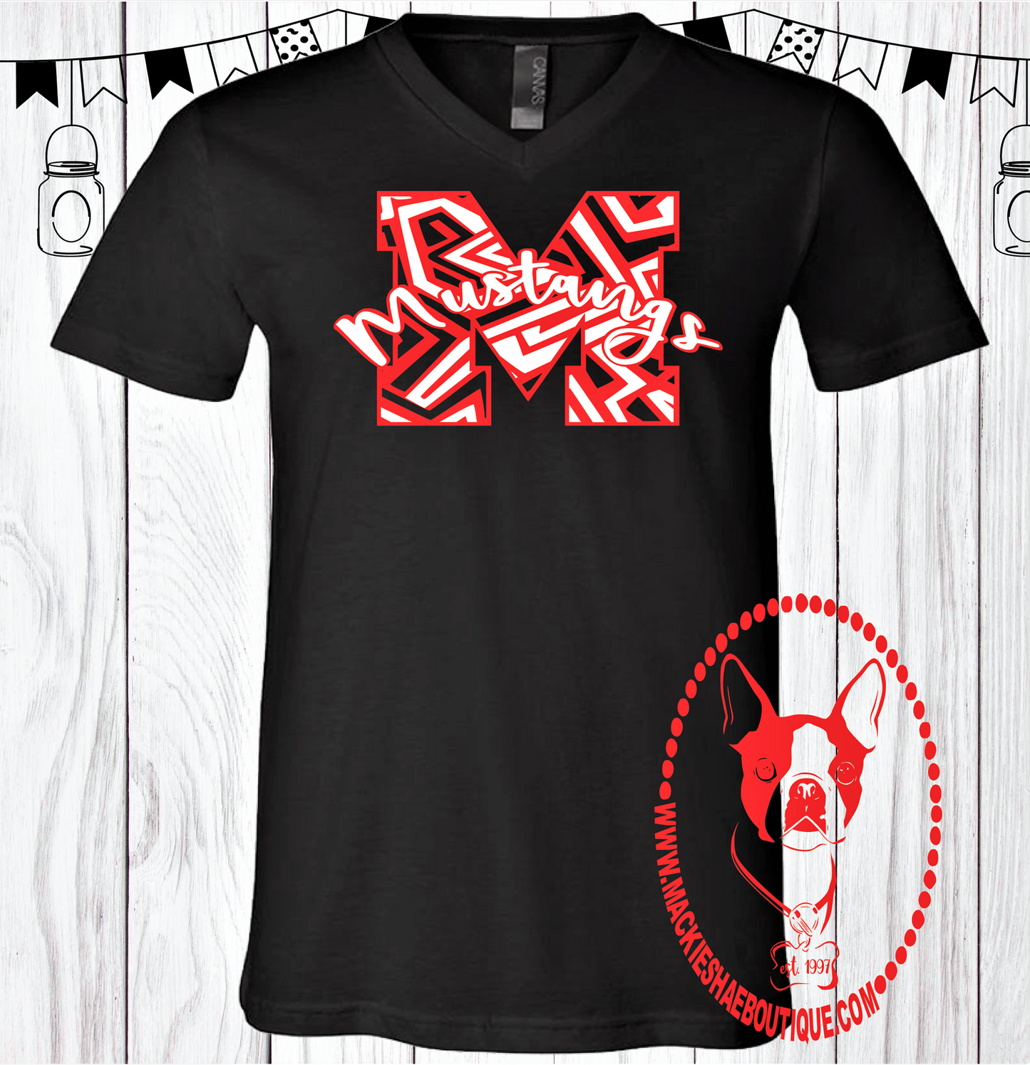 M for Mustangs Custom Shirt, Short Sleeve