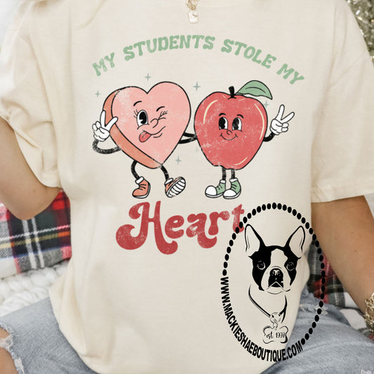 My Students Stole My Heart Custom Shirt, Soft Short Sleeve for Women