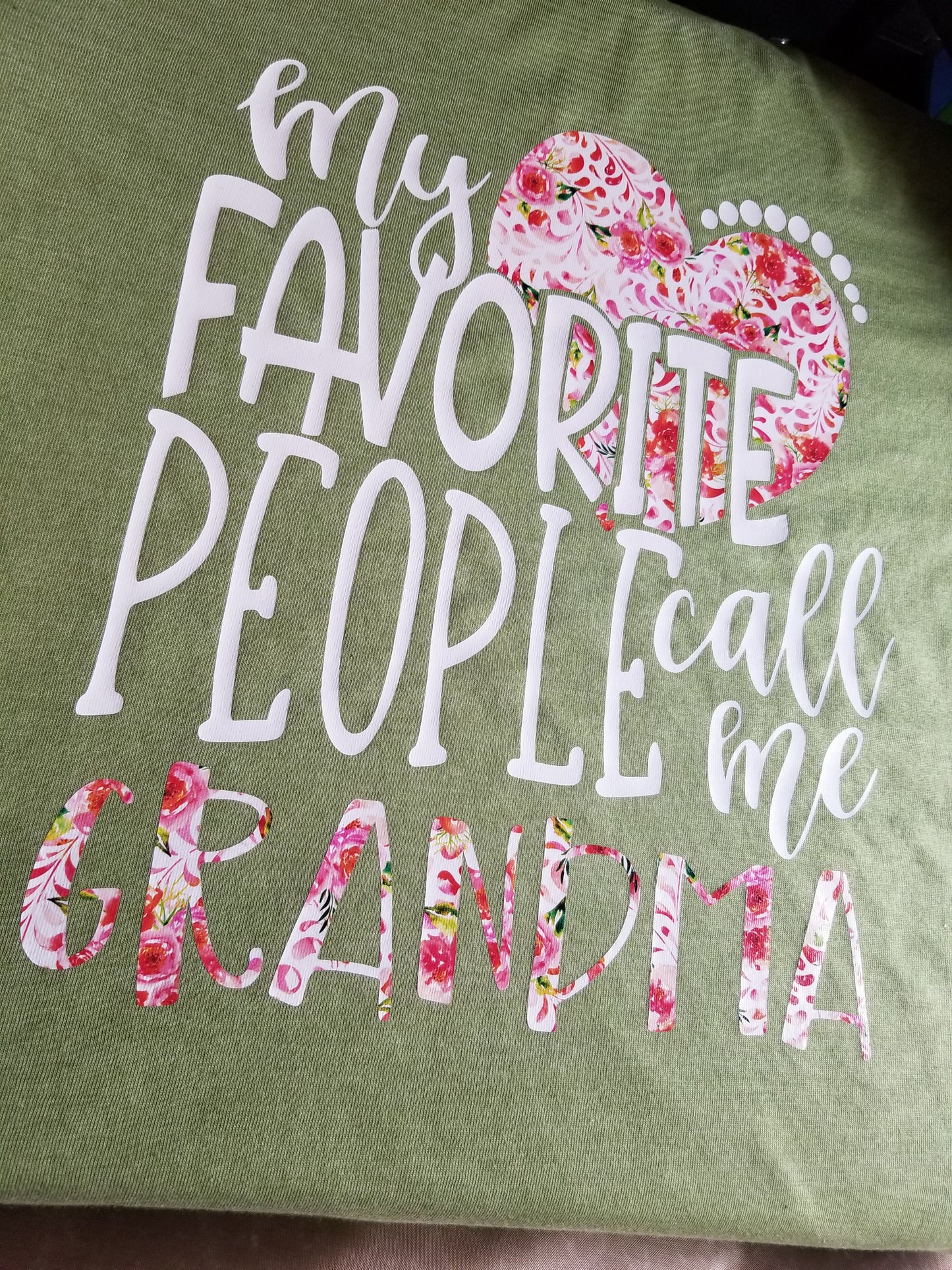 My Favorite People Call Me Grandma Floral (Can be Changed) Custom Shirt, Soft Short Sleeve Tee