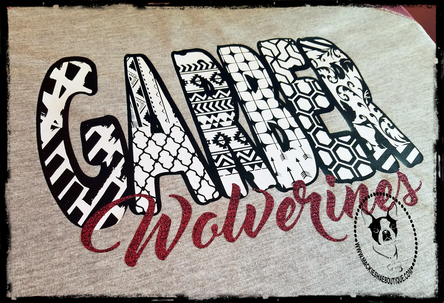 Garber Wolverines Patterned Custom Shirt, 3/4 Sleeve