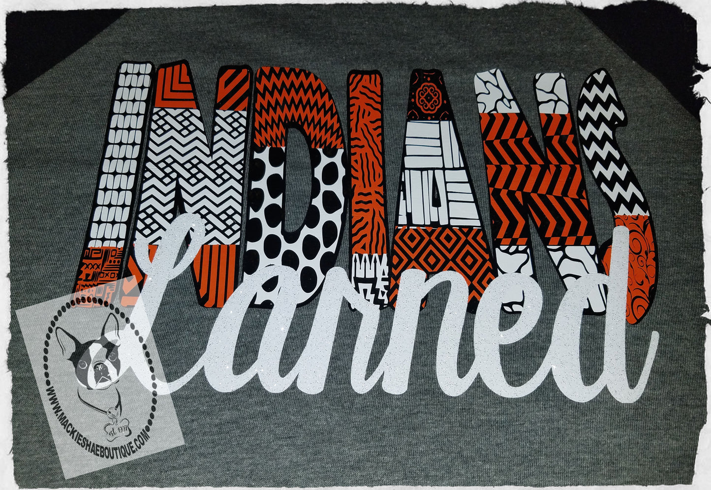 Larned Indians Patterned Team Custom Shirt, 3/4 Sleeve